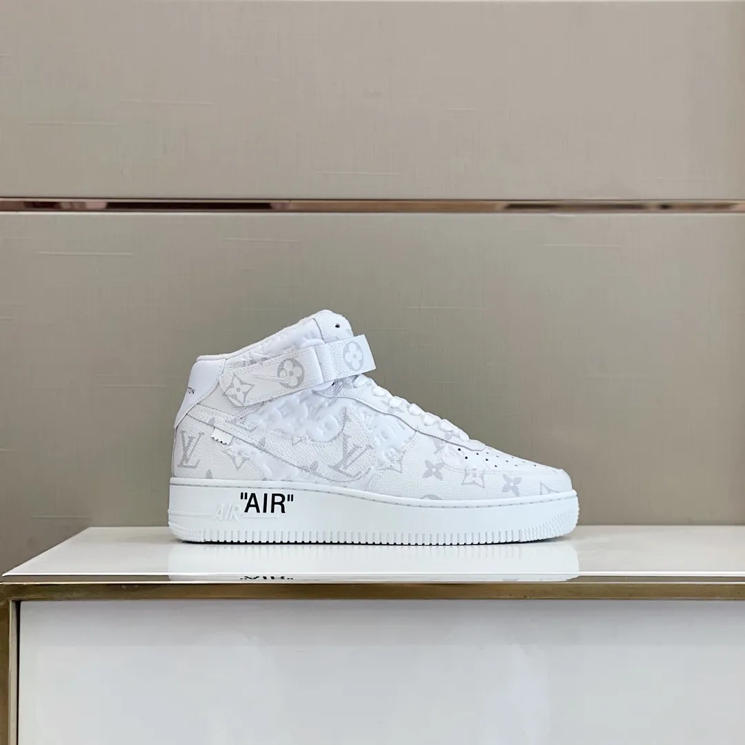 P480 Loui* Vuitto* x OFF-WHITE x Nike three-party collaboration! Trendy and cool men's high-top casual sports shoes with unrivaled color matching. The design idea basically continues the style of THE TEN. The Swoosh line and tongue label have a very familiar visual effect and are both fashionable and trendy! A must-have for fashionistas! The effect on your feet is absolutely stunning! Size: 38-45